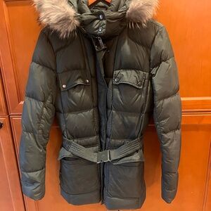 ADD Olive Green Belted Puffer Coat